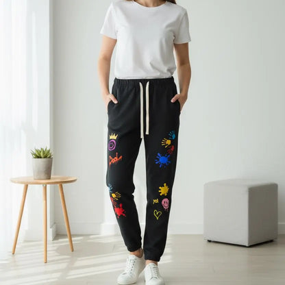 Unisex Color Splat Art Graphic Essential Heavyweight Cotton Sweatpants
