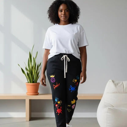 Unisex Color Splat Art Graphic Essential Heavyweight Cotton Sweatpants