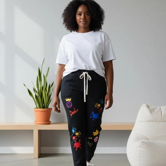 Unisex Color Splat Art Graphic Essential Heavyweight Cotton Sweatpants