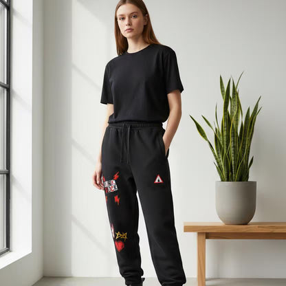 PunkRock Themed Graphic Essential Drawstring Jogged Unisex Sweatpants