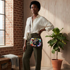 Tambourine Bag Featuring Afro-inspired Graffiti Artwork and a Single Strap Yoycol