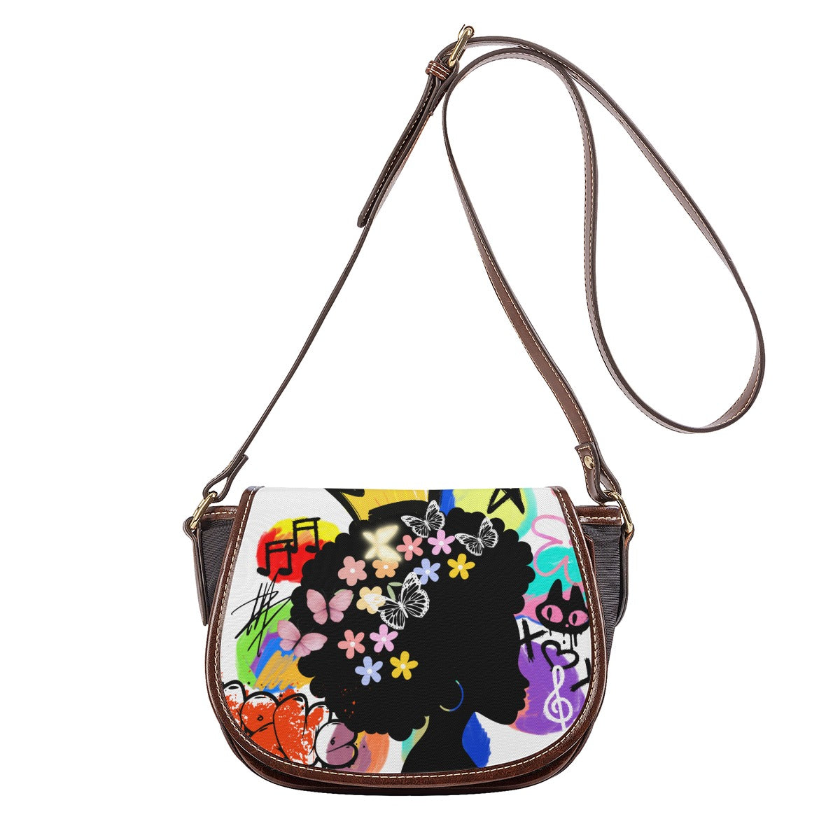 Afro Art, Graffiti Art Inspired Tambourin Bag With Single Strap