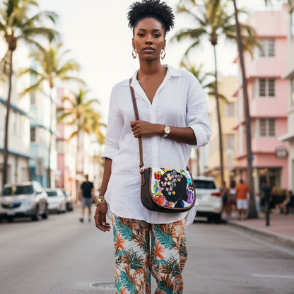 Afro Art, Graffiti Art Inspired Tambourin Bag With Single Strap
