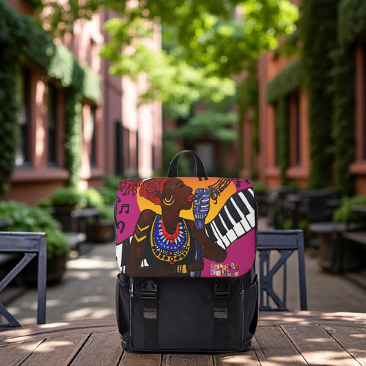 Afro Singer, Ethnic Music-Inspired Unisex Shoulder Backpack - Stylish & Functional