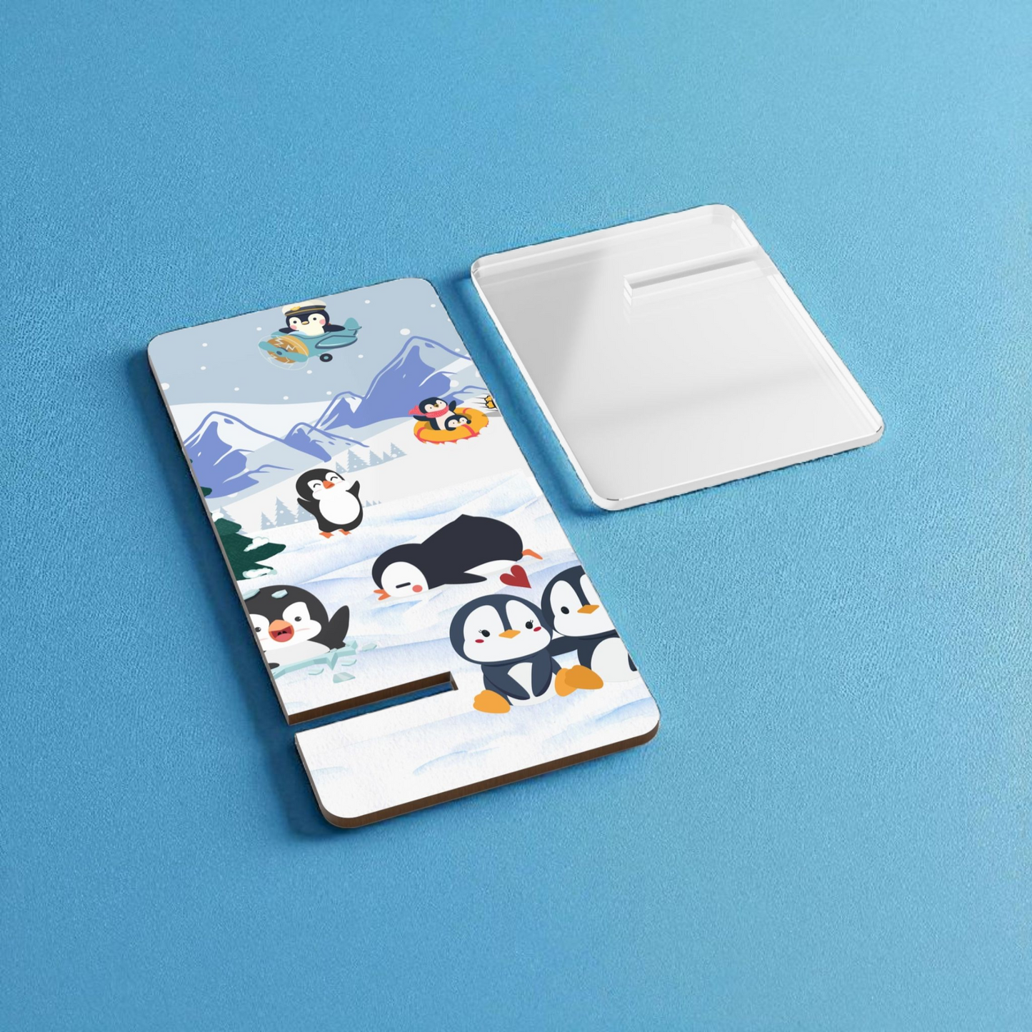Cute Penguin Smartphone Display Stand - Perfect for Winter Decor & Gift