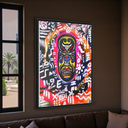Beautiful Tribal Mask Canvas Art, Multiple Sizes Vertical Frame, Perfect Wall Decor