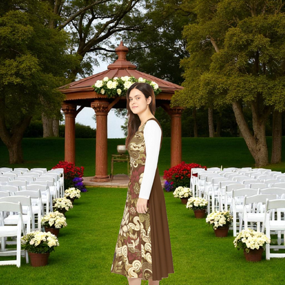 Elegant Floral Print Long Sleeve Dance Dress, Perfect for Parties, Dance Recitals