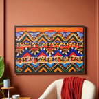 Original Tribal Artwork, Handcrafted Gallery Wrap in Walnut/Black Printify