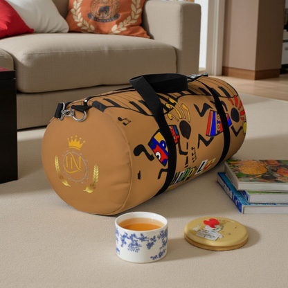 Afro Music Cartoon Piano Art Handcrafted Duffel Bag - Musician Gift, Travel Bag