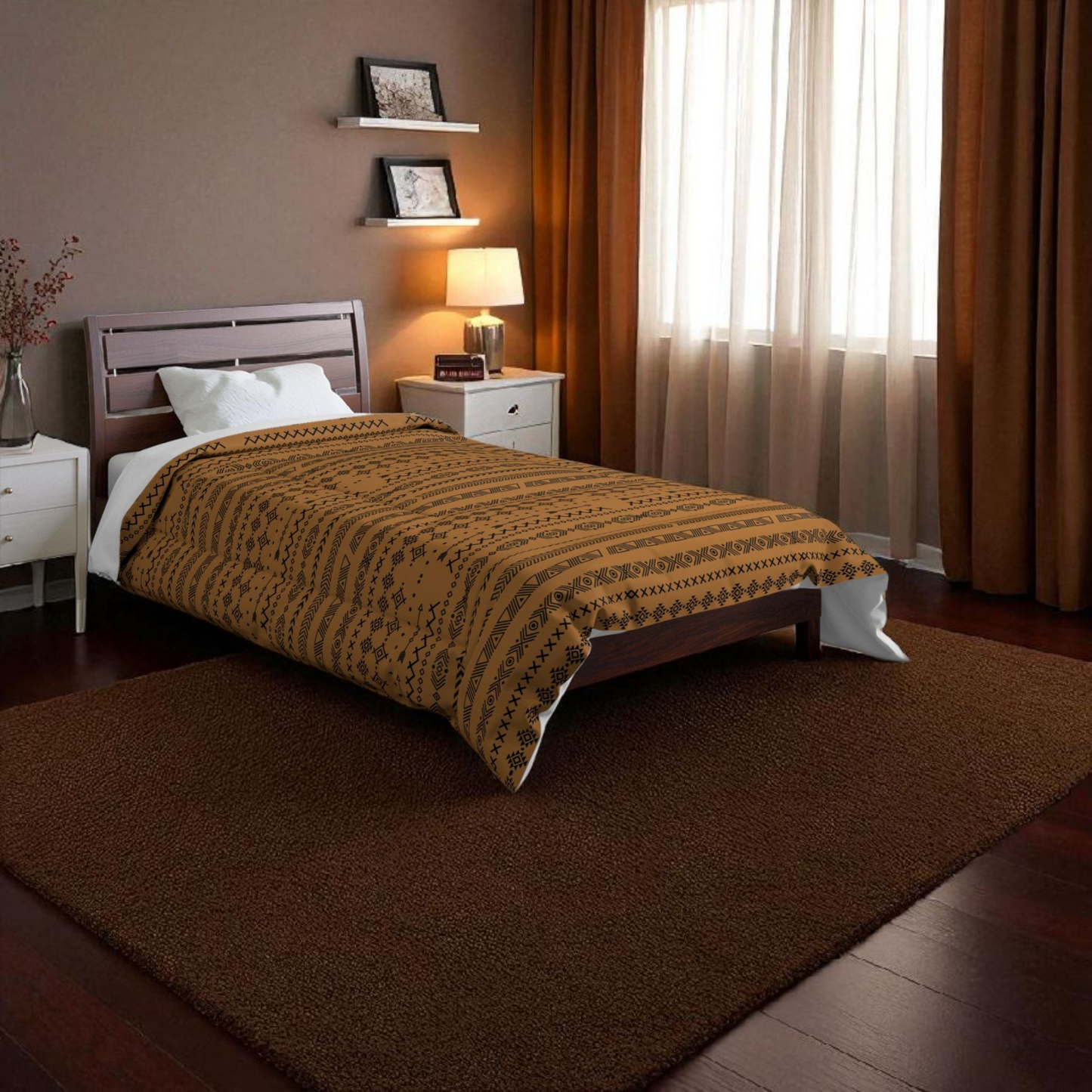Boho Comforter, Aztec Pattern Bedding, Cozy Home Decor, Tribal Print Duvet