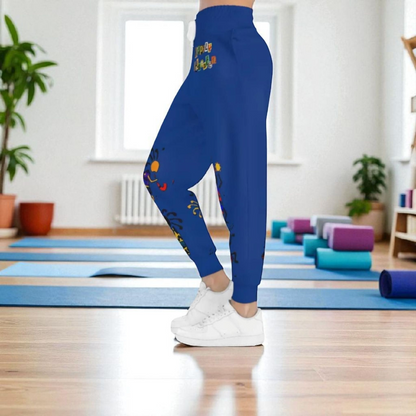 Afro Music Cartoon Art Unisex Athletic Joggers, Handcrafted Jogger Pants