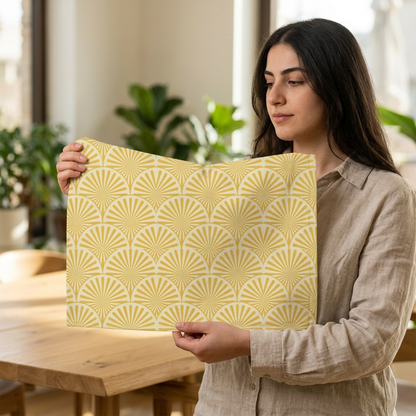 Golden Art Deco Fan Pattern Sweatshirt Blanket — Cozy Retro Throw for Home & Gifts