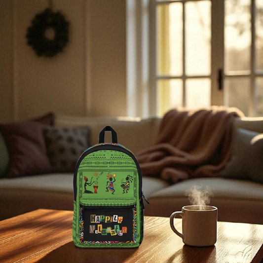 Unique Afro Music Backpack, Music Lover Bag, Cartoon Print Rucksack, Ethnic Design