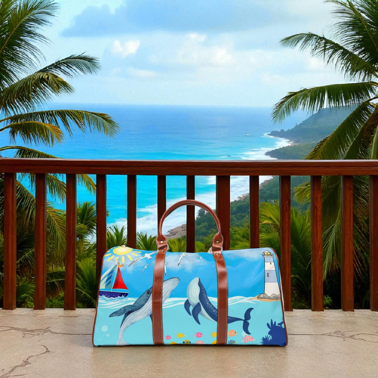 Whale Watching Waterproof Travel Bag - Stylish Beach Duffel for Adventures