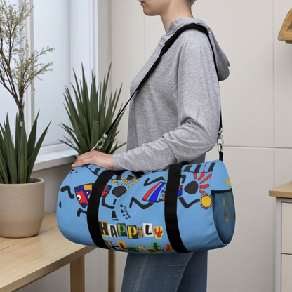 Afro Music Cartoon Piano Art Handcrafted Duffel Bag - Musician Gift, Travel Bag