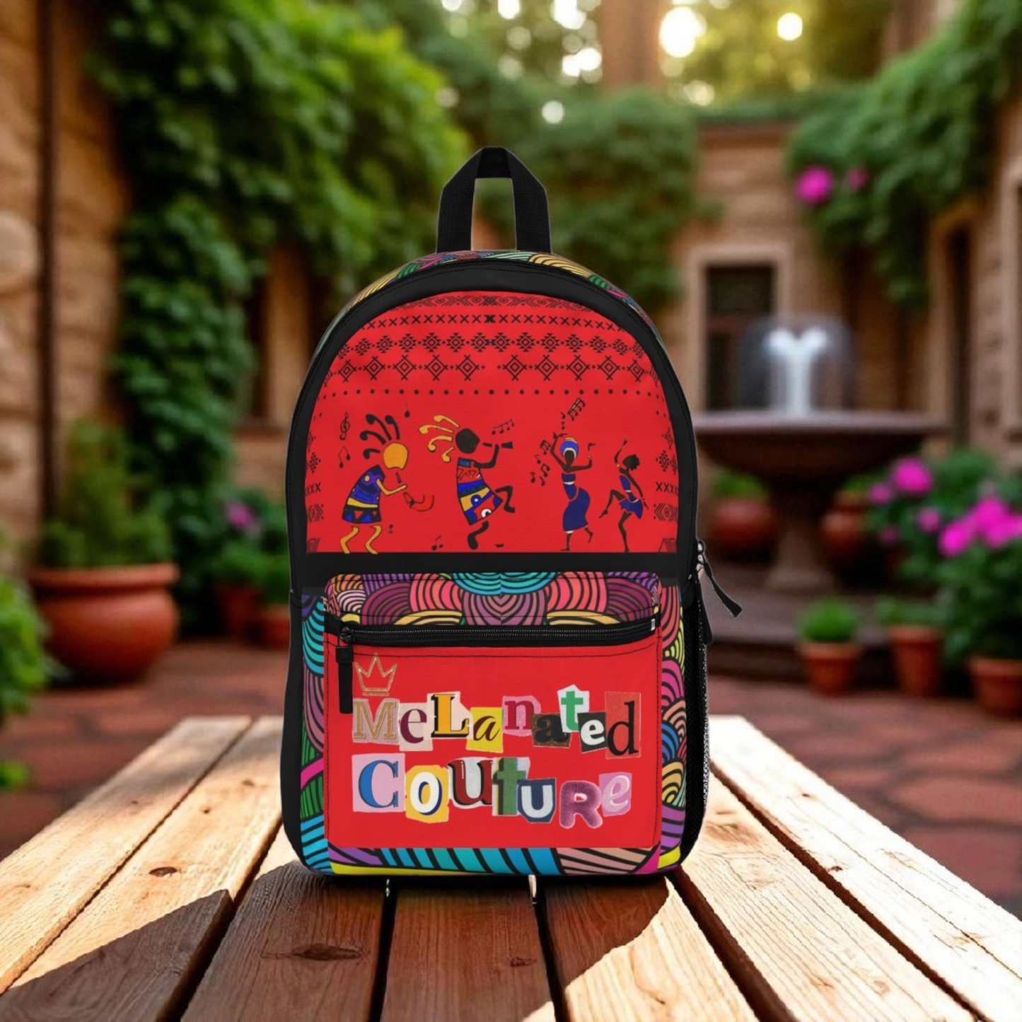 Tribal Dance Backpack, Ethnic Music Festival Bag, Boho Rucksack, Aztec Design Knapsack