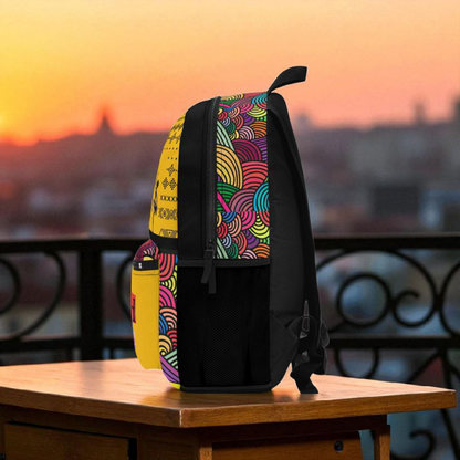 Colorful Tribal Dance Backpack, Ethnic Music Festival Bag, Boho Rucksack