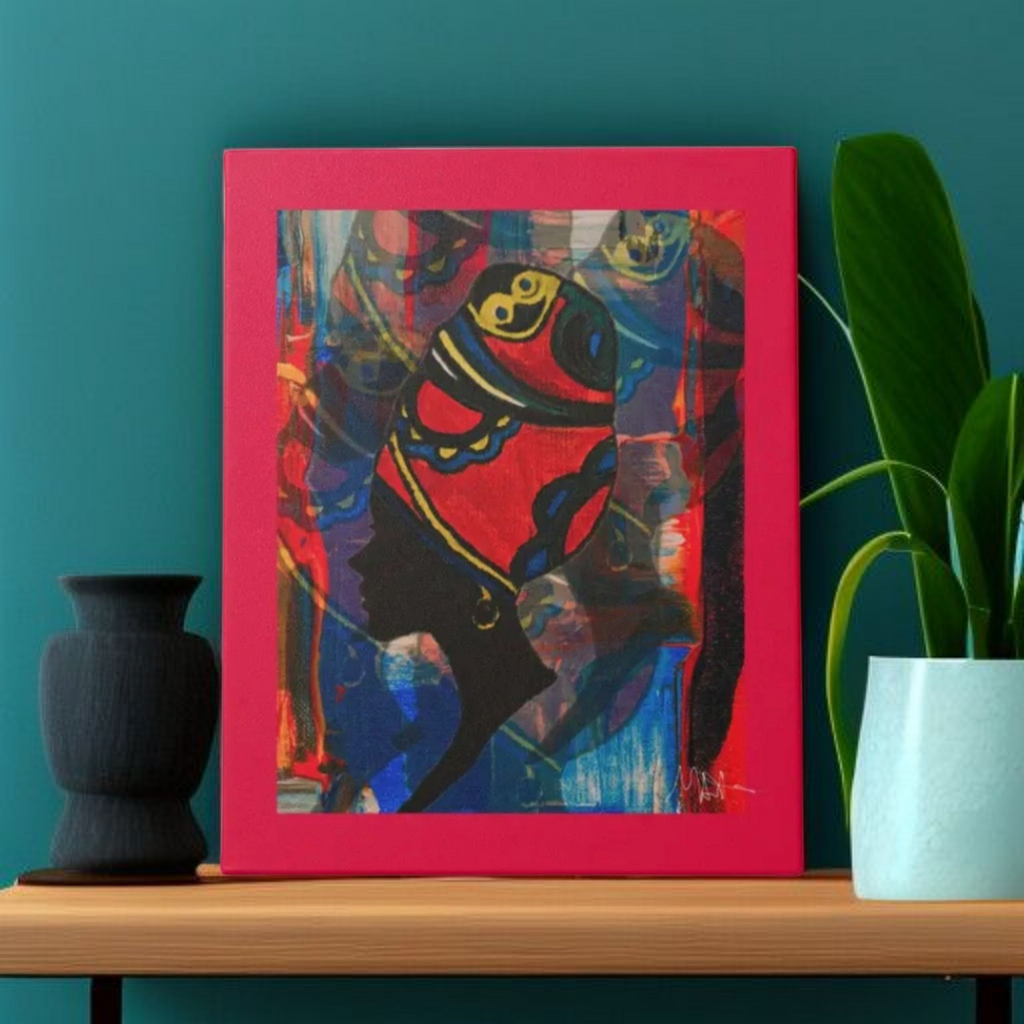 Abstract Ethnic Canvas Wall Art - Hand Drawn African Woman Illustration Teespring