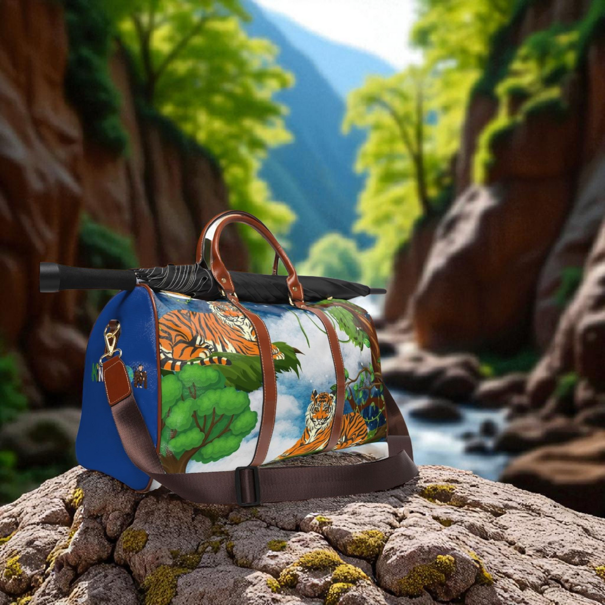 Wildlife Waterproof Travel Bag - Artistic Tiger Design for Adventurers Printify