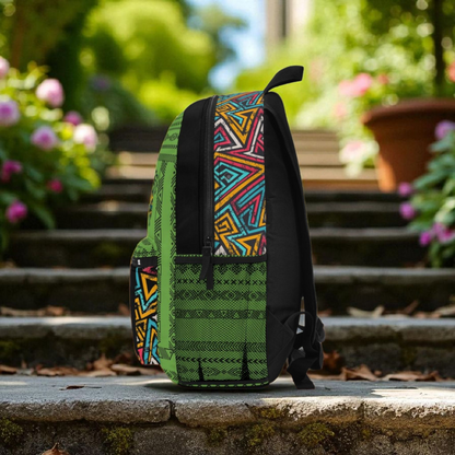 Unique Afro Music Backpack, Music Lover Bag, Cartoon Print Rucksack, Ethnic Design