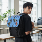 Afro Music Cartoon Backpack, Handcrafted Unisex Shoulder Bag for Casual Use Printify