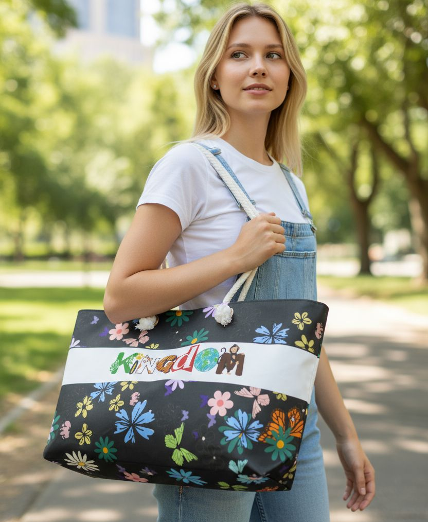 Vibrant Floral Kingdom Weekender Bag - Perfect for Travel & Beach