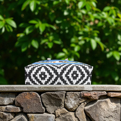 Handcrafted Ethnic Music Art Weekender Bag - Oversized, Durable Tote with Rope Handles