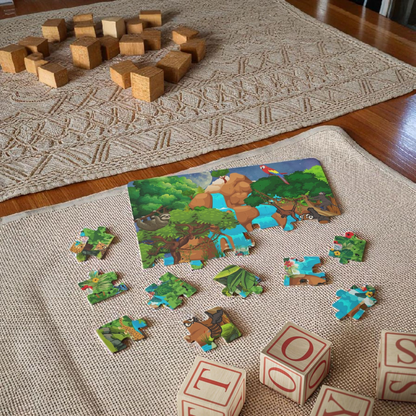Kids' Puzzle, 30-Piece - Monkeys Animal in Jungle Educational Toy Game for Children