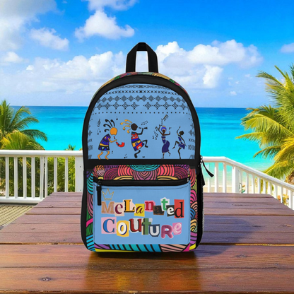 Colorful Tribal Dance Backpack, Ethnic Music Festival Bag, Boho Rucksack