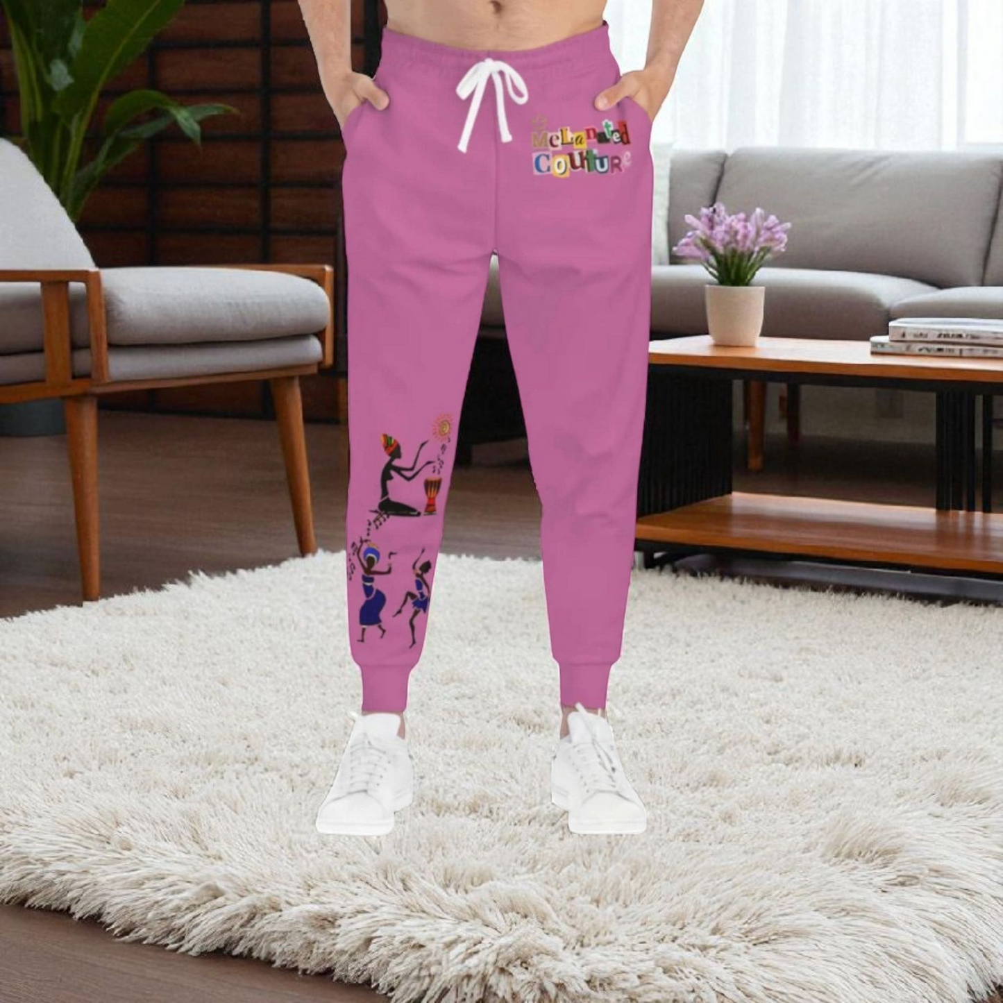 Afro Music Graphic Art Unisex Athletic Joggers, Running Leggings, Dance Pants