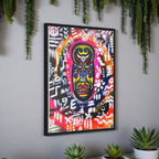 Beautiful Tribal Mask Canvas Art, Multiple Sizes Vertical Frame, Perfect Wall Decor Printify