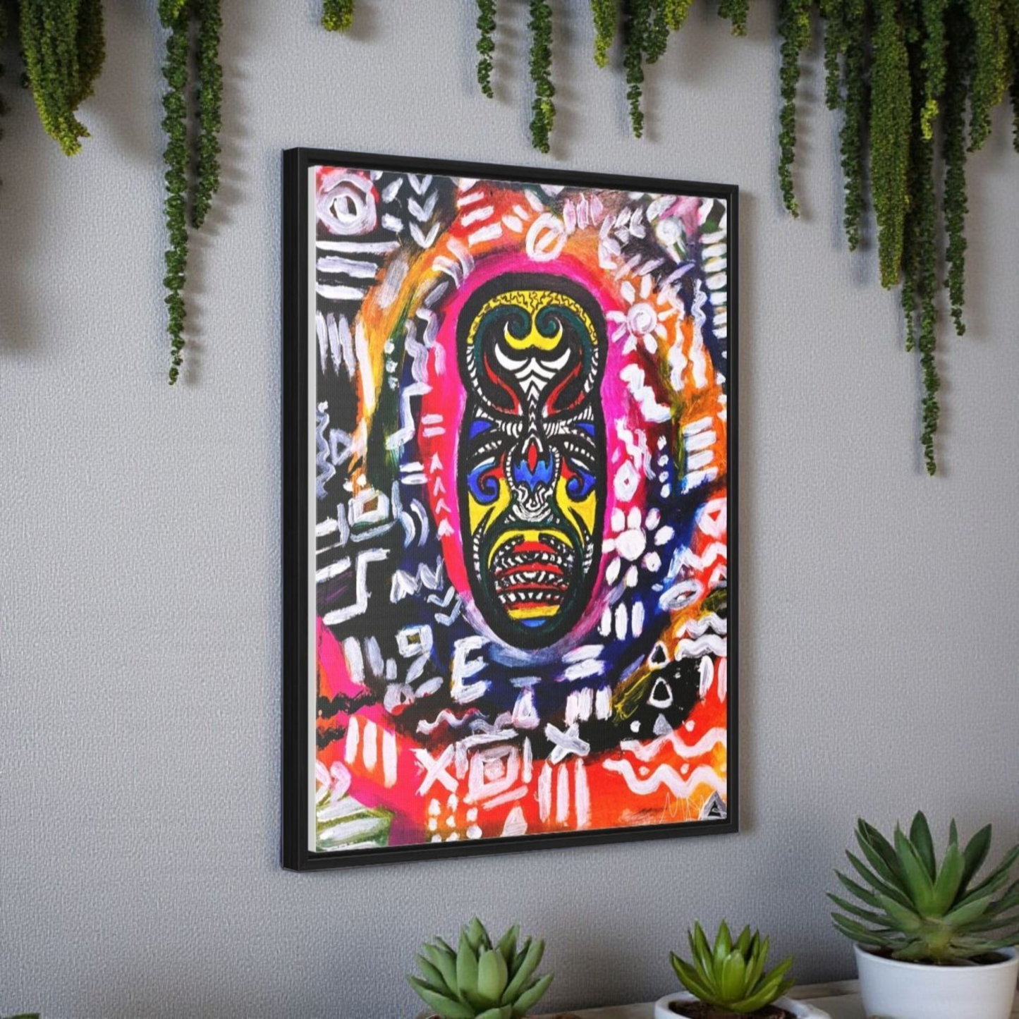 Beautiful Tribal Mask Canvas Art, Multiple Sizes Vertical Frame, Perfect Wall Decor