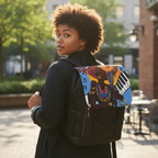 Afro Singer, Jazz Music-Inspired Unisex Shoulder Backpack - Stylish & Functional Printify