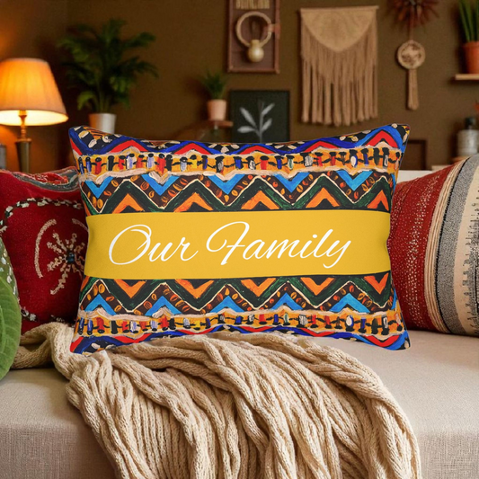 Ethnic Handmade Tribal Pattern Lumbar Pillow - Cozy and Decorative Sofa Accessory