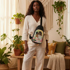 Graphic Chest Bags Featuring Illustrations of African American Couples Yoycol