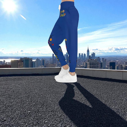 Afro Music Cartoon Art Unisex Athletic Joggers, Handcrafted Jogger Pants
