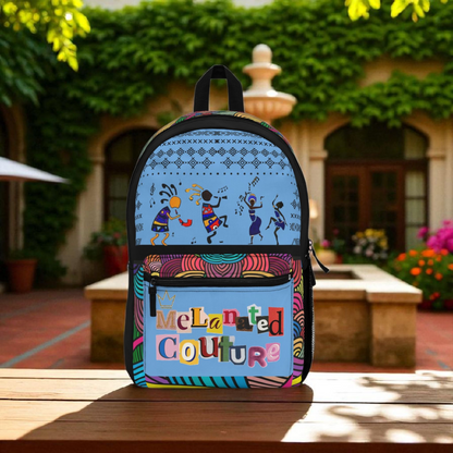 Colorful Tribal Dance Backpack, Ethnic Music Festival Bag, Boho Rucksack
