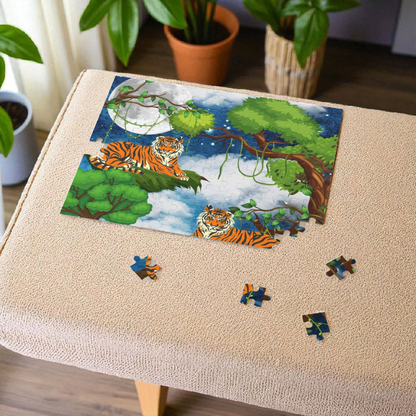 Tropical Tiger Puzzle - 120, 252 & 500-Piece Options | Jungle Wildlife Art