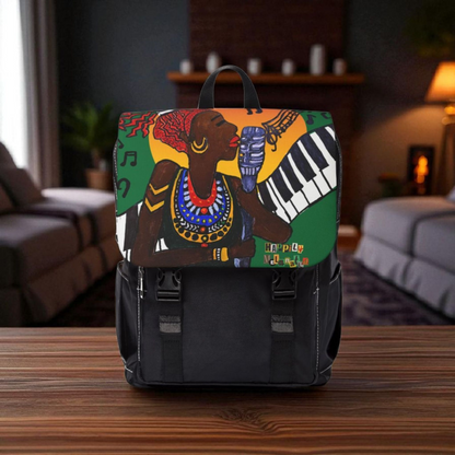 Jazz Singer, Music-Inspired Unisex Shoulder Backpack - Stylish & Functional
