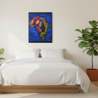 Ethnic Wall Art - Abstract Africa Map Painting on Canvas, Detailed Handcrafted Continent Illustration Teespring