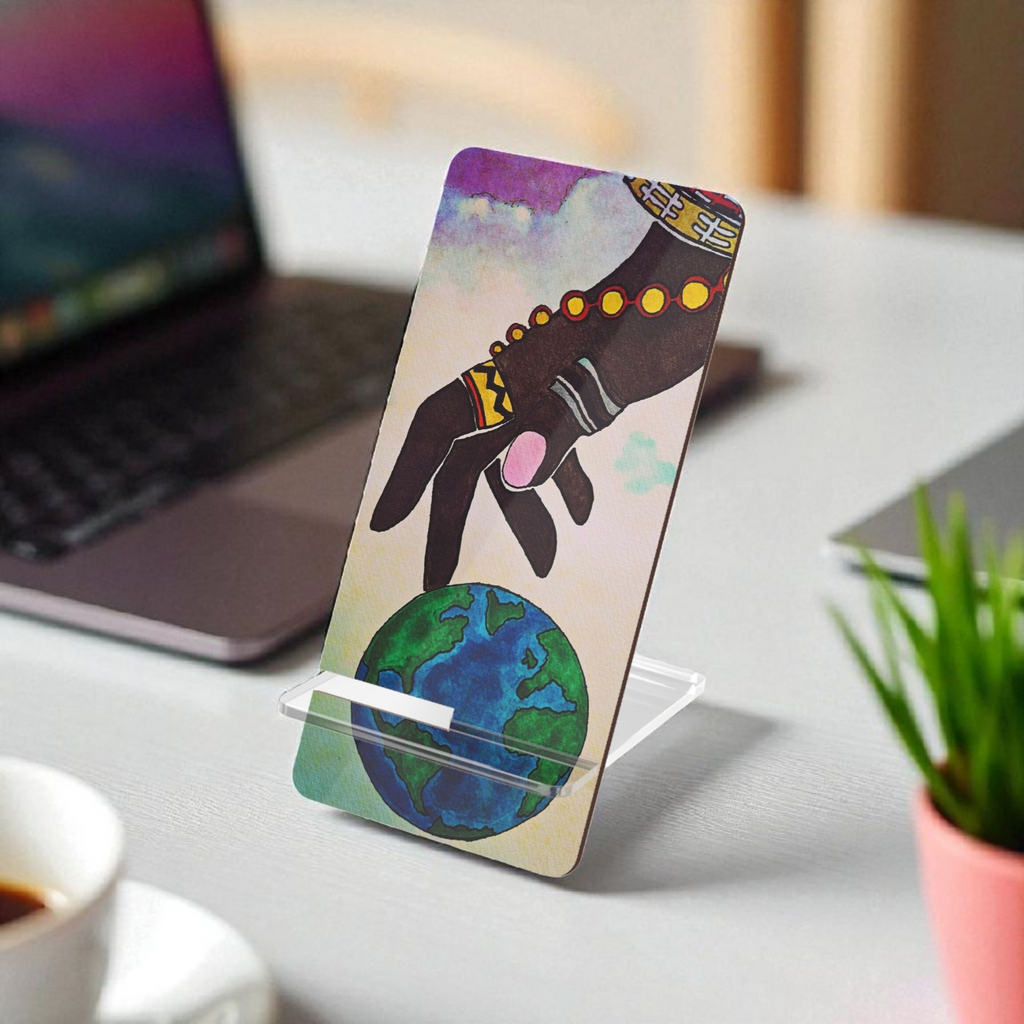 Galactic Art Mobile Display Stand for Smartphones - Hand Designed, Functional Art Piece Printify