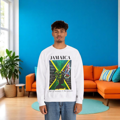 Jamaican Flag Art Crewneck Sweatshirt Unisex Casual Wear for Jamaica Lovers