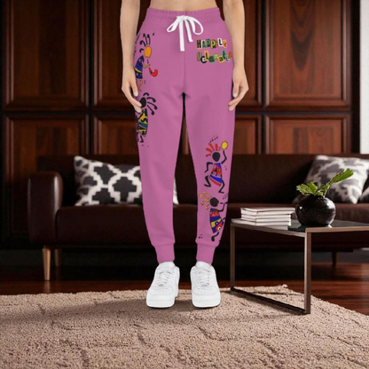 Afro Music Cartoon Art Unisex Athletic Joggers, Handcrafted Jogger Pants, Music Lover Gift