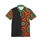 African Mandala Print Polo — Half-Panel Geo Pattern Golf Shirt Printify
