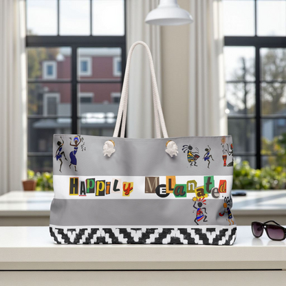 Ethnic Music Art Weekender Bag - Oversized, Durable Tote with Rope Handles for Beach