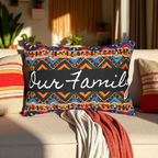 Handcrafted Tribal Patterned Lumbar Pillow - Unique Boho Chic Home Decor Printify
