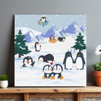 Penguin Canvas Wall Art, Arctic Animals Gallery Wraps, Penguins Art Print, Home Decor Gift Printify