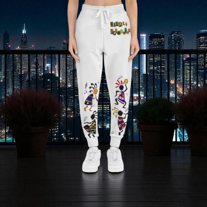 Handcrafted Afro Music Cartoon Art Athletic Joggers, Unisex Sweatpants