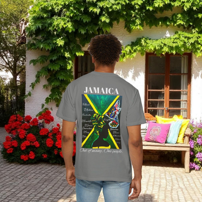 Handmade Unisex T-shirt with Original Jamaican Flag Design