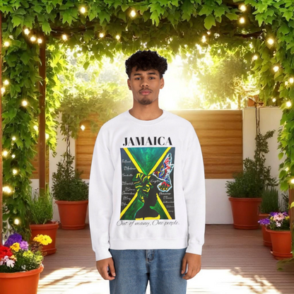 Jamaican Flag Art Crewneck Sweatshirt Unisex Casual Wear for Jamaica Lovers